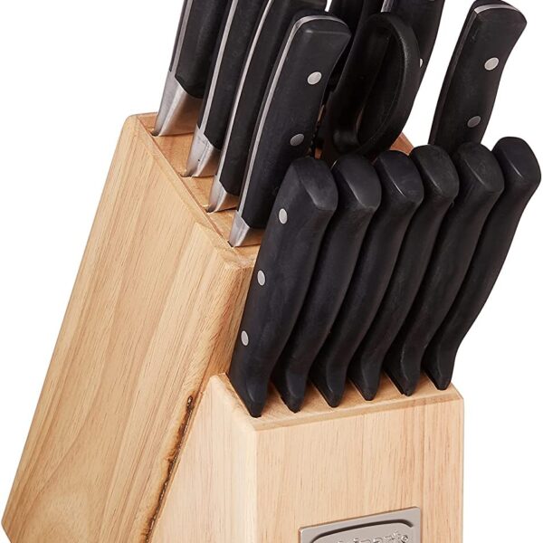 Cuisinart Classic Triple Rivet Juego de cuchillos (16 piezas), Juego de bloque para cuchillos, 15 piezas C77TR-15P