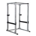 Body-Solid (GPR378 Power Rack - Jaula de acero resistente con barras de seguridad ajustables y barra de barbilla para el