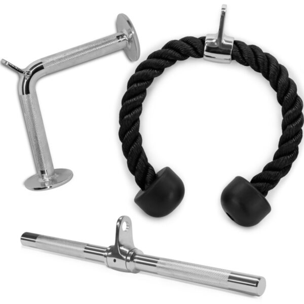 Yes4All Juego de accesorios para máquina de cable de prensa de tríceps, accesorio desplegable LAT, accesorios de máquina