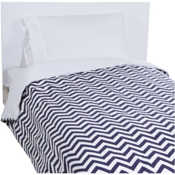 Cubrecama Twin chevron algodón reversible New Arrivals Inc VQE-034 azul marino blanco