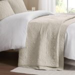 Colcha acolchada reversible Quebec Madison Park MP13-709 estilo damasco todas las estaciones tamaño Individual 81 x 110