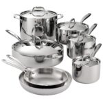 Sartén y Juego de Utensilios de Cocina Tramontina Gourmet 80116 249DS Acero Inoxidable 18 10 Triple Capa Apto para Induc