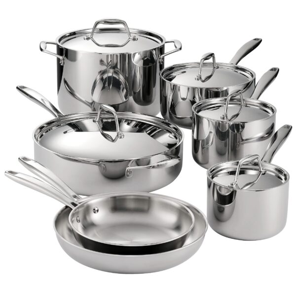 Sartén y Juego de Utensilios de Cocina Tramontina Gourmet 80116 249DS Acero Inoxidable 18 10 Triple Capa Apto para Induc