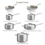 Sartén y Juego de Utensilios de Cocina Tramontina Gourmet 80116 249DS Acero Inoxidable 18 10 Triple Capa Apto para Induc