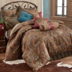 Juego de edredón San Angelo HiEnd Accents WS4287-FL-CT 4 piezas matrimonial cachemira falda leopardo estilo rústico occi