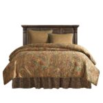 Juego de edredón San Angelo HiEnd Accents WS4287-FL-CT 4 piezas matrimonial cachemira falda leopardo estilo rústico occi