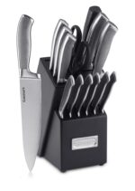 Cuisinart Juego de Cuchillos con Bloque, Juego de 15 Piezas de Cuchillos de Cocina con Hojas de Acero para Corte Preciso