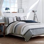 Colcha reversible de algodón Nautica Tideway 201248 tamaño King color bronceado gris