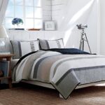 Colcha reversible de algodón Nautica Tideway 201248 tamaño King color bronceado gris