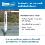 Sistema de red para pickleball On Court Off Court TAPND Deluxe estructura de tubos ovalados con ruedas de bloqueo 22 pie