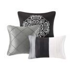 Juego de edredón Madison Park Blaire MP10-948 seda sintética tradicional con fundas almohada decorativa todas las estaci