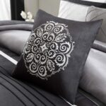 Juego de edredón Madison Park Blaire MP10-948 seda sintética tradicional con fundas almohada decorativa todas las estaci