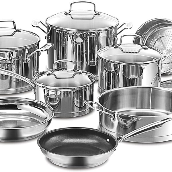 Batería de cocina Cuisinart 89-13 juego de ollas de acero inoxidable profesional 13 piezas