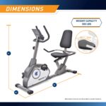 Bicicleta estática reclinada magnética Marcy NS-40502R 8 niveles de resistencia