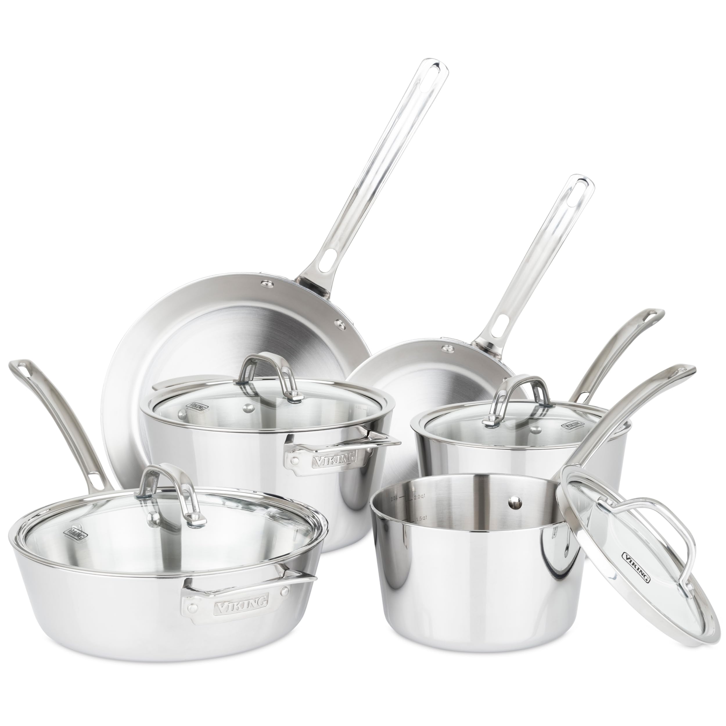 Version 1.0.0 Batería de cocina Viking Culinary 4013-3S10 de 3 capas acabado espejo 10 piezas