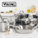 Batería de cocina Viking Culinary 4013-3S10 de 3 capas acabado espejo 10 piezas