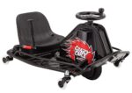 Razor Crazy Cart DLX - Go Kart eléctrico de deriva de 24V - Barra de deriva mejorada, dirección con perilla Brodie, velo