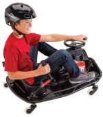 Razor Crazy Cart DLX - Go Kart eléctrico de deriva de 24V - Barra de deriva mejorada, dirección con perilla Brodie, velo