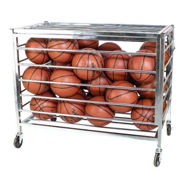 CHAMPRO Monster Steel Basketball Ball Locker sobre ruedas, capacidad de baloncesto de 20