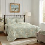 Juego de colchas reversibles Laura Ashley Revman International 206344 Brompton Serene algodón King