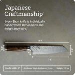 Shun Premier - Cuchillo Kiritsuke de 8 pulgadas, cuchillo de cocina japonés hecho a mano para chefs profesionales y domé