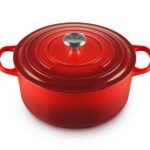 Horno Holandés Redondo Olla Le Creuset LS2501 2867SS Hierro Fundido Esmaltado 7.25 Cuartos Color Cereza