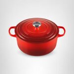 Horno Holandés Redondo Olla Le Creuset LS2501 2867SS Hierro Fundido Esmaltado 7.25 Cuartos Color Cereza