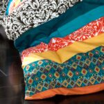 Juego de ropa de cama reversible bohemio 7 piezas Lush Decor Triangle Home Fashions C29008P14-000 King turquesa mandarin