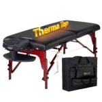Montclair ThermaTop™ Master Massage Mesa de masaje portátil de 31 pulgadas con espuma viscoelástica, paneles de reiki y