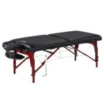 Montclair ThermaTop™ Master Massage Mesa de masaje portátil de 31 pulgadas con espuma viscoelástica, paneles de reiki y