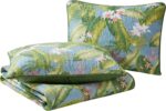 Juego de edredón Tommy Bahama Revman International 208210 King algodón reversible verde azul cielo con fundas de almohad