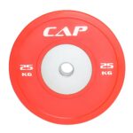 CAP Barbell - Disco de goma de competición olímpica, con centro de acero (individual), compatible con barras de 5.08 cm.