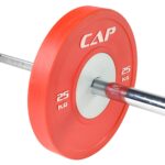 CAP Barbell - Disco de goma de competición olímpica, con centro de acero (individual), compatible con barras de 5.08 cm.