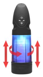 Masturbador con luces estroboscópicas de LoveBotz, multifunción, recargable, con percutor.
