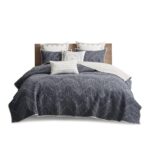 Juego de cama Kandula INK+IVY II13-565 colcha matrimonial queen 3 piezas estampado floral con elefantes naranja oscuro 1