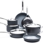 Batería de cocina juego de ollas y sartenes GreenPan Paris Pro CC000045-001 antiadherente de cerámica anodizada dura 11