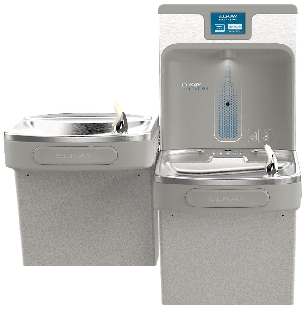 Version 1.0.0 Bebedero de Agua y Llenador de Botellas Elkay LZSTL8WSLP Doble Altura ADA Refrigerado Gris Granito