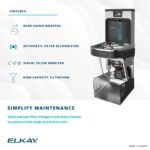 Bebedero de Agua y Llenador de Botellas Elkay LZSTL8WSLP Doble Altura ADA Refrigerado Gris Granito