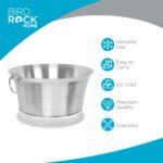 BIRDROCK HOME Tina de Bebidas de Doble Pared - Cubo de Hielo de Acero Inoxidable, Enfriador de Bebidas de Metal con Asas