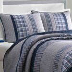 Cubrecama edredón ligero reversible 100 por ciento algodón Nautica Revman International 210470 tamaño King azul gris col