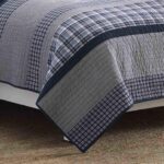Cubrecama edredón ligero reversible 100 por ciento algodón Nautica Revman International 210470 tamaño King azul gris col
