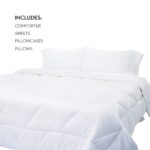Juego de ropa de cama MALOUF MA01CKWHWHBB California King blanco sabanas edredon fundas