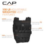 CAP - Chaleco con peso ajustable de 20 a 150 libras para entrenamiento de fuerza, correr y entrenamientos, chaleco de pe