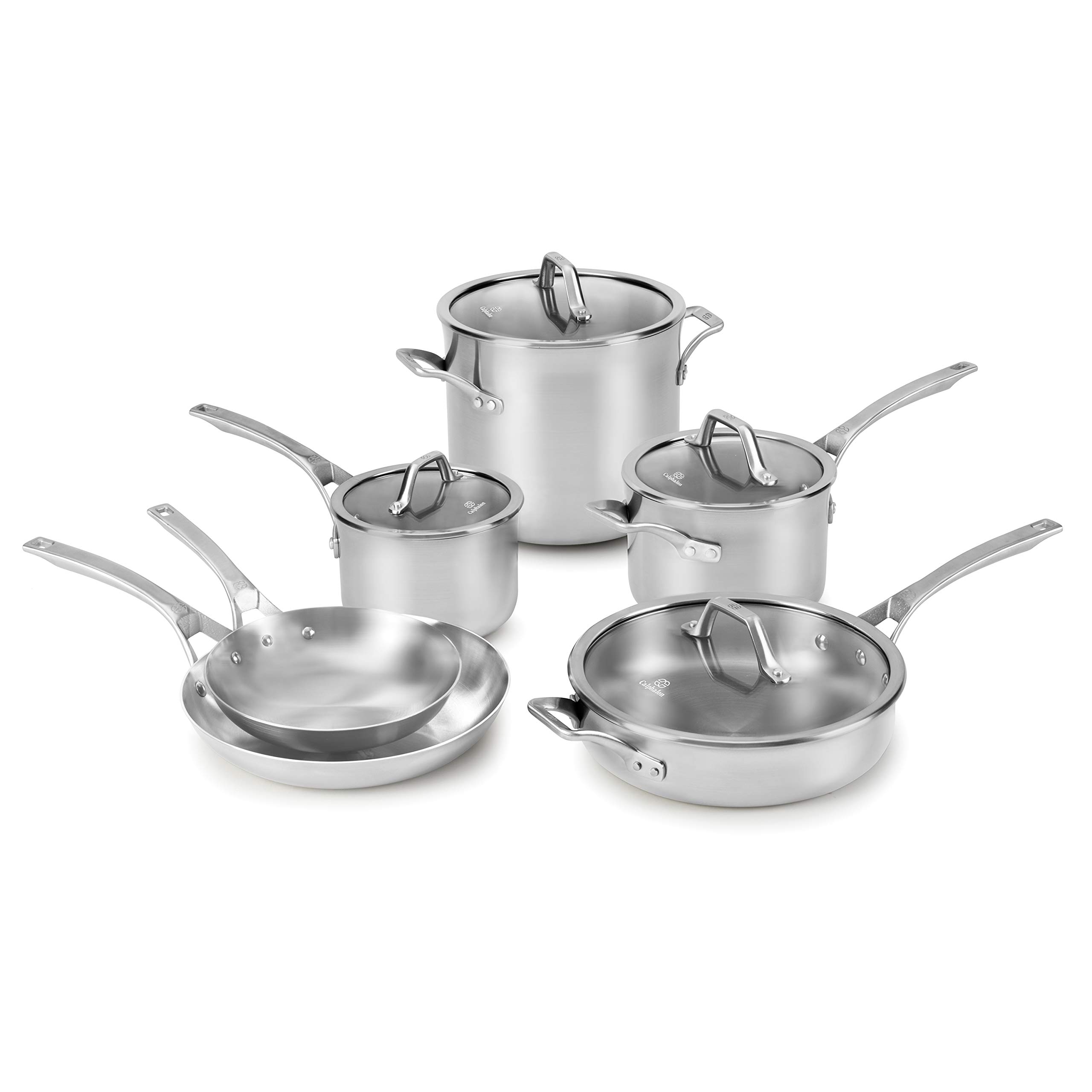 Version 1.0.0 Batería de cocina Calphalon 1950766 antiadherente de aluminio anodizado 10 piezas plateado