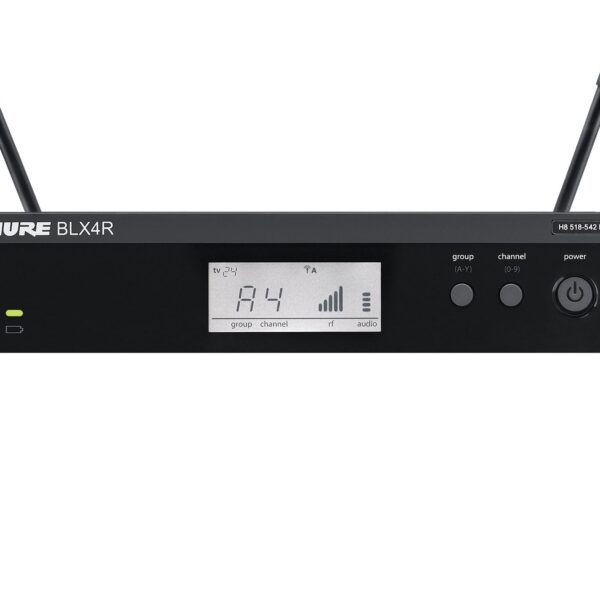 Shure Receptor de montaje en rack de un solo canal BLX4R, para uso con sistemas inalámbricos BLX, transmisor se vende po