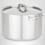 Olla Alta para Caldo y Sopa Viking 40011-0432 Acero Inoxidable Triple Capa con Tapa Inducción Plateada 11.3 Litros 12 Cu