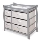 Mesa cambiadora Badger Basket con seis cestas, Gris