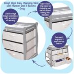 Mesa cambiadora Badger Basket con seis cestas, Gris