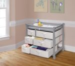 Mesa cambiadora Badger Basket con seis cestas, Gris