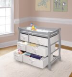 Mesa cambiadora Badger Basket con seis cestas, Gris